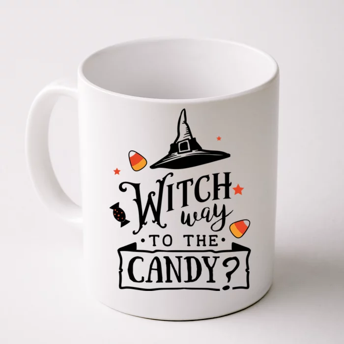 Witch Way Is The Candy Funny Halloween Front & Back Coffee Mug