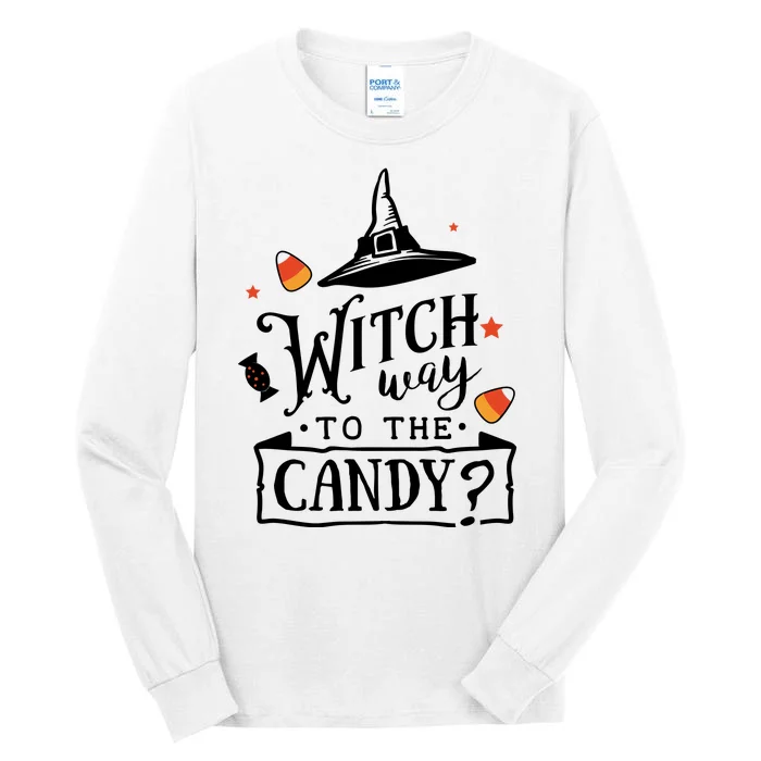 Witch Way Is The Candy Funny Halloween Tall Long Sleeve T-Shirt