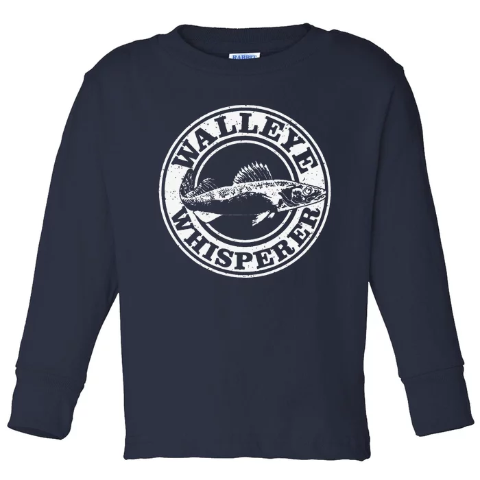 Walleye Whisperer Ice Fishing Freshwater Fish Fisherman Toddler Long Sleeve Shirt