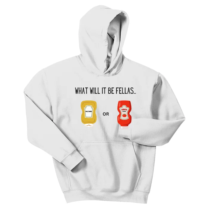 What Will It Be Ketchup or Mustard Funny Sarcastic Kids Hoodie