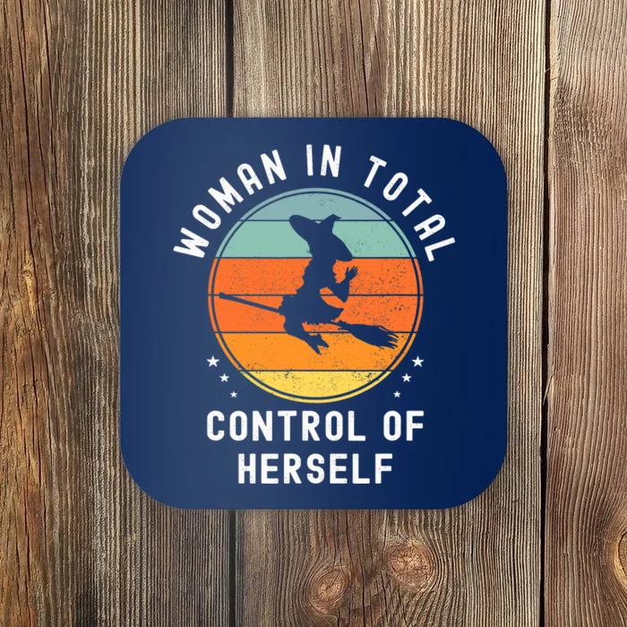 WITCH Woman In Total Control Of Herself Funny Feminist Retro Coaster