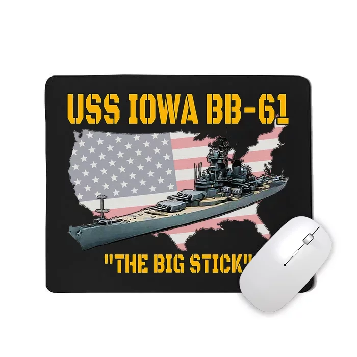 World War II Warship USS Iowa & WW2 BB61 Battleship Veteran Mousepad