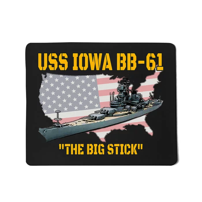 World War II Warship USS Iowa & WW2 BB61 Battleship Veteran Mousepad