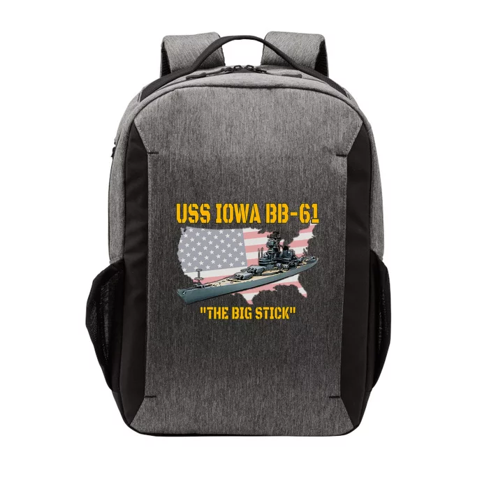 World War II Warship USS Iowa & WW2 BB61 Battleship Veteran Vector Backpack