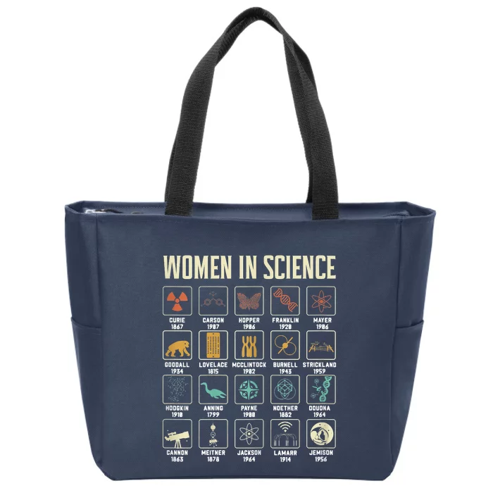 Womens Women In Science Design For History Of Science Lover Zip Tote Bag