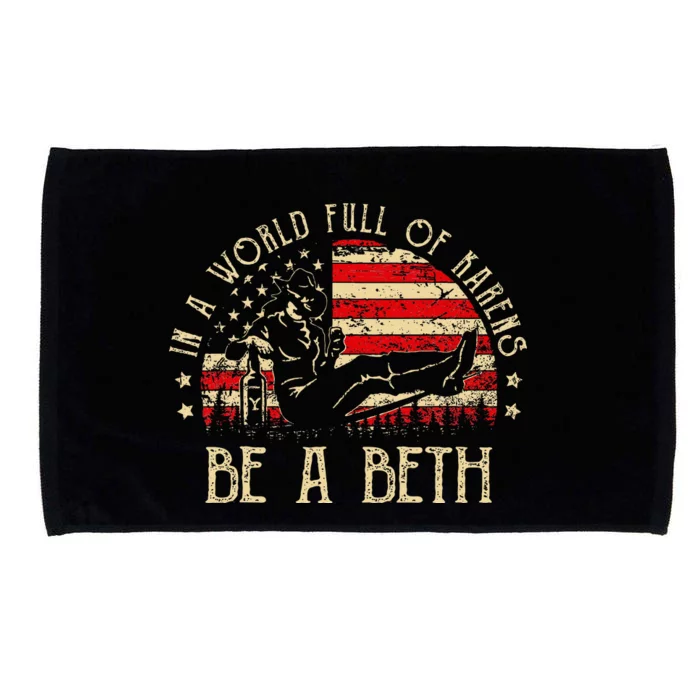 Wo Wo In A World Full Of Karens Be A Beth Usa Flag Microfiber Hand Towel