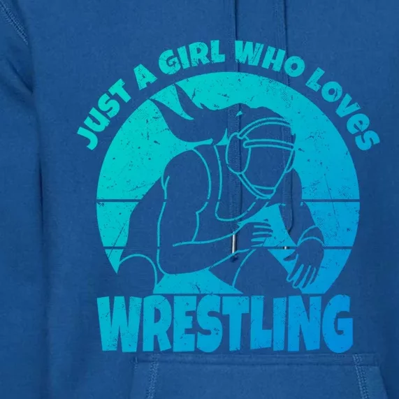 Wrestling Wrestler I Just A Who Loves Wrestling Gift Premium Hoodie