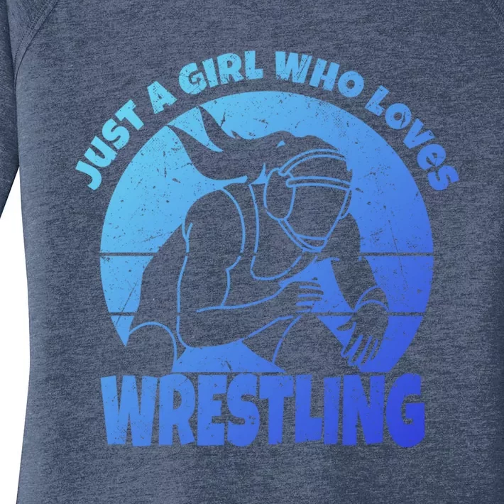 Wrestling Wrestler I Just A Who Loves Wrestling Gift Women's Perfect Tri Tunic Long Sleeve Shirt