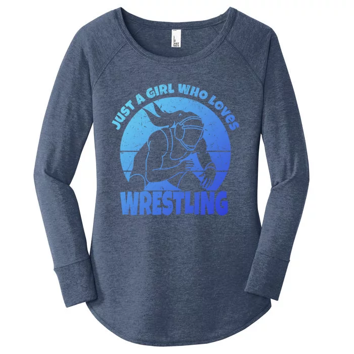 Wrestling Wrestler I Just A Who Loves Wrestling Gift Women's Perfect Tri Tunic Long Sleeve Shirt