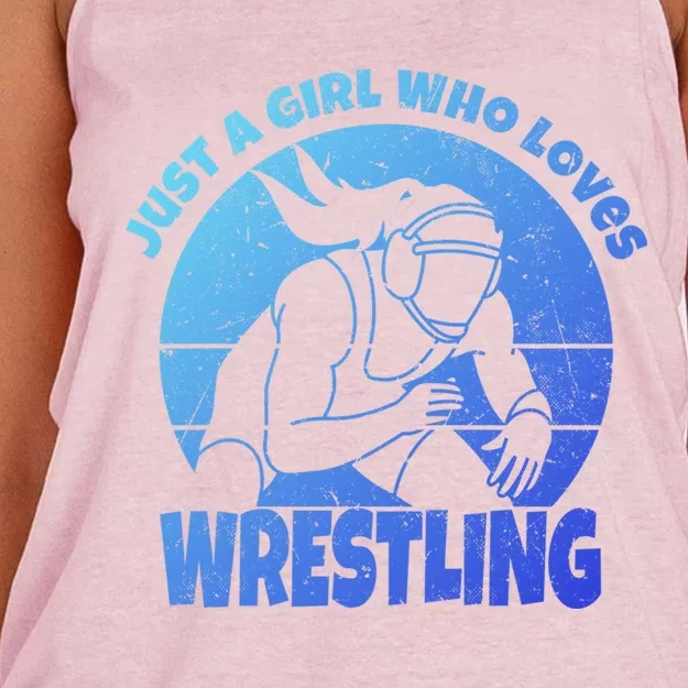 Wrestling Wrestler I Just A Who Loves Wrestling Gift Women's Knotted Racerback Tank