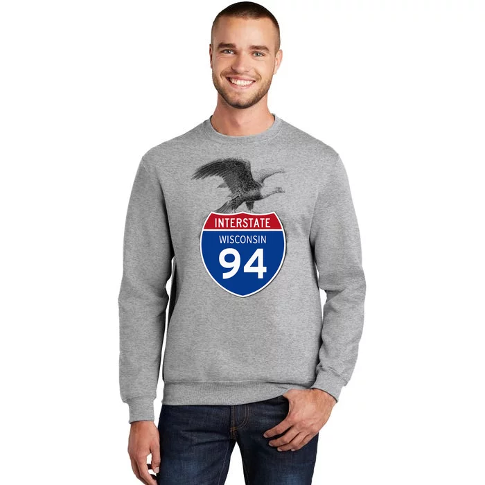 Wisconsin Wi I94 Highway Interstate Shield Travel Tall Sweatshirt