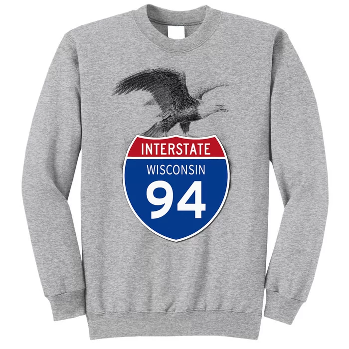 Wisconsin Wi I94 Highway Interstate Shield Travel Tall Sweatshirt