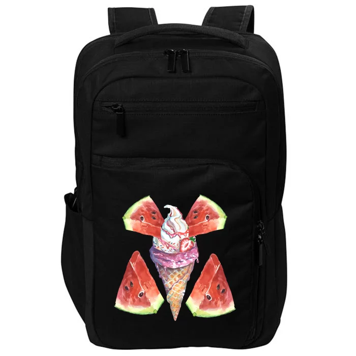 Watermelon With Ice Cream Art Impact Tech Backpack