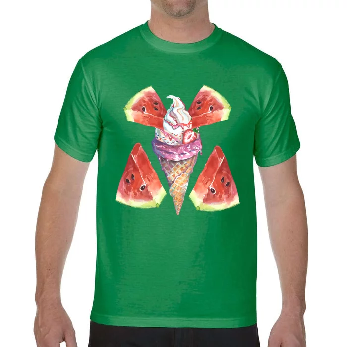 Watermelon With Ice Cream Art Comfort Colors T-Shirt