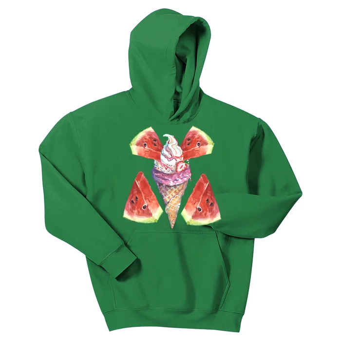 Watermelon With Ice Cream Art Kids Hoodie