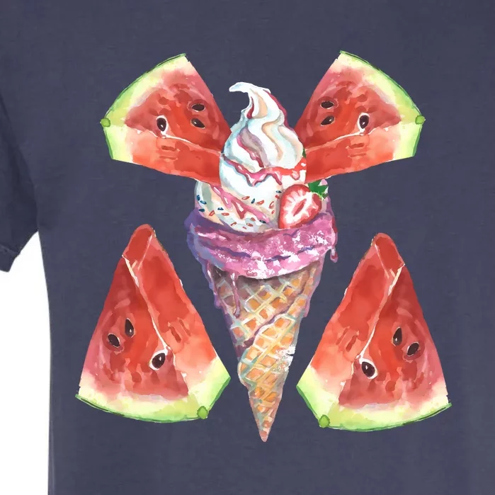 Watermelon With Ice Cream Art Garment-Dyed Heavyweight T-Shirt