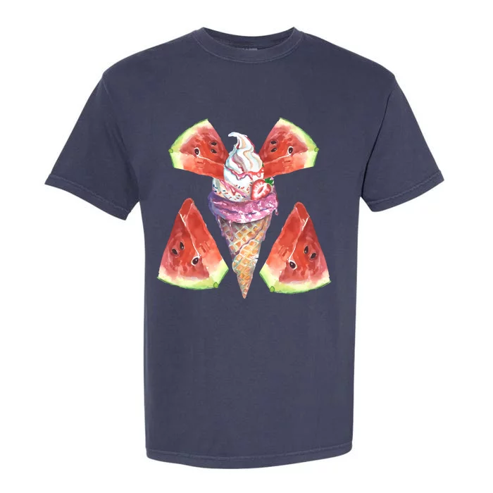 Watermelon With Ice Cream Art Garment-Dyed Heavyweight T-Shirt