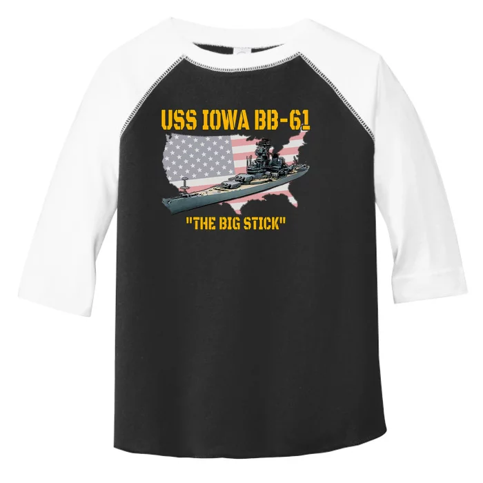 World War Ii Warship Uss Iowa & Ww2 Bb61 Battleship Veteran Toddler Fine Jersey T-Shirt