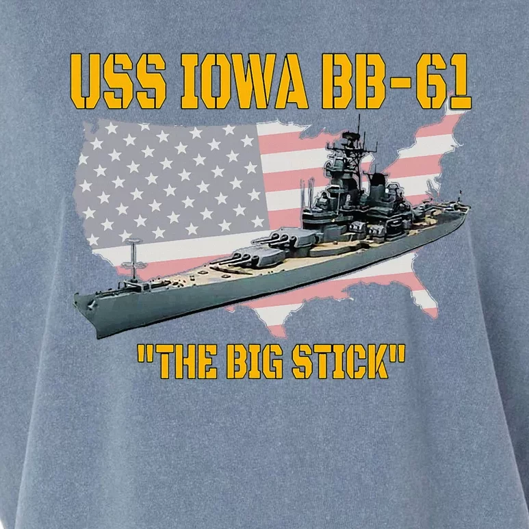 World War Ii Warship Uss Iowa & Ww2 Bb61 Battleship Veteran Garment-Dyed Women's Muscle Tee