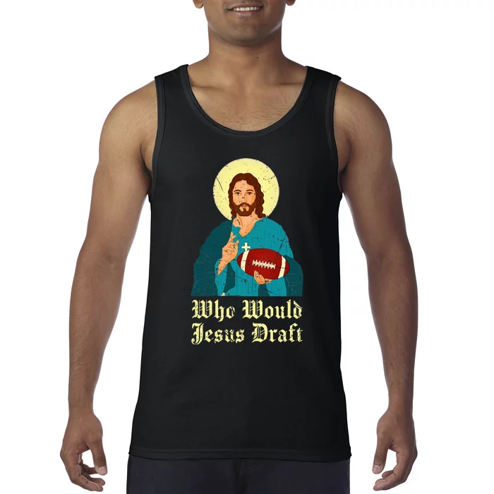 Who Would Jesus Draft Christian Faith Baseball Tank Top