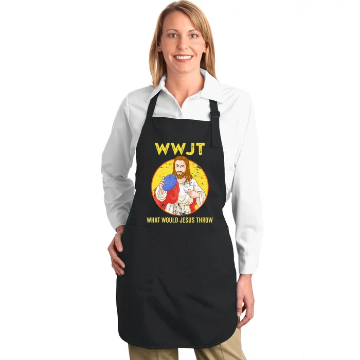 What Would Jesus Throw Frisbee Golf Full-Length Apron With Pocket