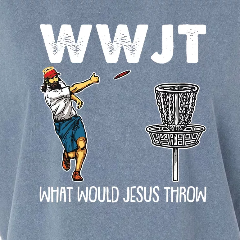 What Would Jesus Throw Christmas WWJT Disc Golf Funny Garment-Dyed Women's Muscle Tee