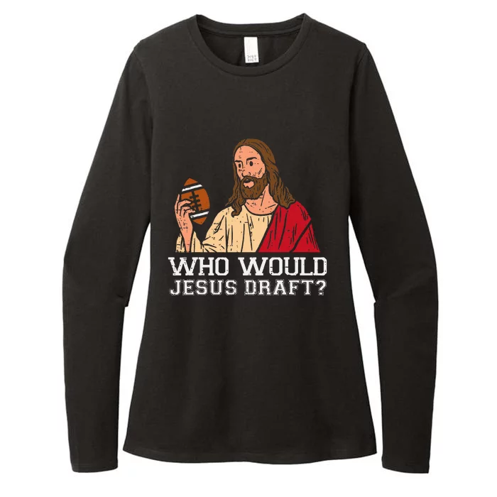 Who Would Jesus Draft Funny Fantasy Football Christian Womens CVC Long Sleeve Shirt