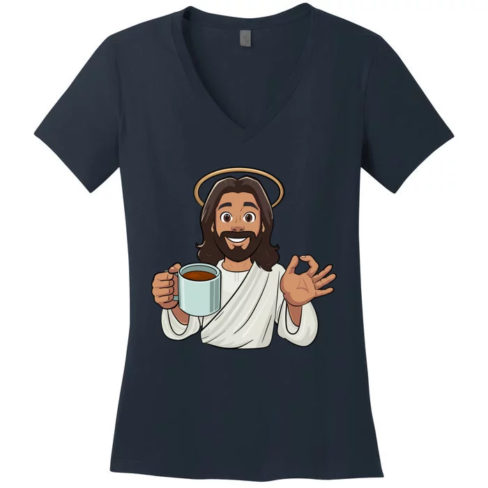 What Would Jesus Brew Women's V-Neck T-Shirt