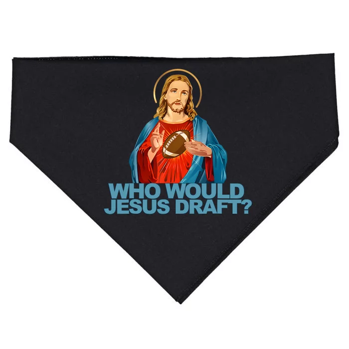 Who Would Jesus Draft Funny Fantasy Football Jesus USA-Made Doggie Bandana