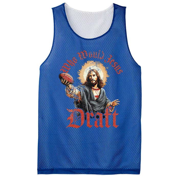 Who Would Jesus Draft Fantasy Football Christian Draft Party Mesh Reversible Basketball Jersey Tank