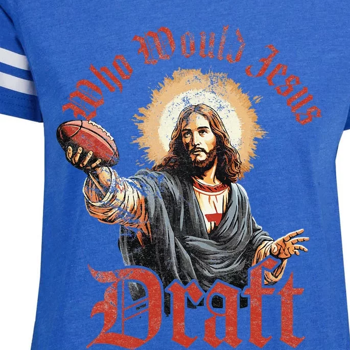 Who Would Jesus Draft Fantasy Football Christian Draft Party Enza Ladies Jersey Football T-Shirt