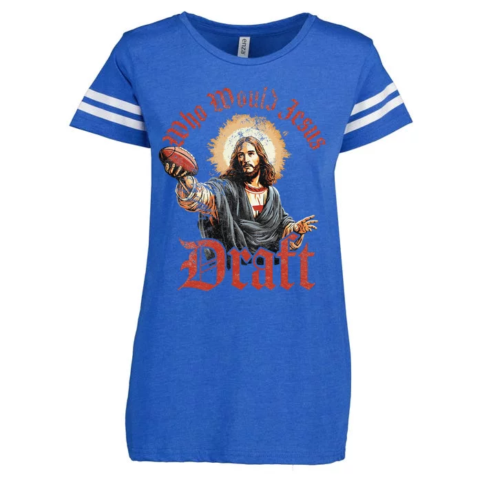 Who Would Jesus Draft Fantasy Football Christian Draft Party Enza Ladies Jersey Football T-Shirt