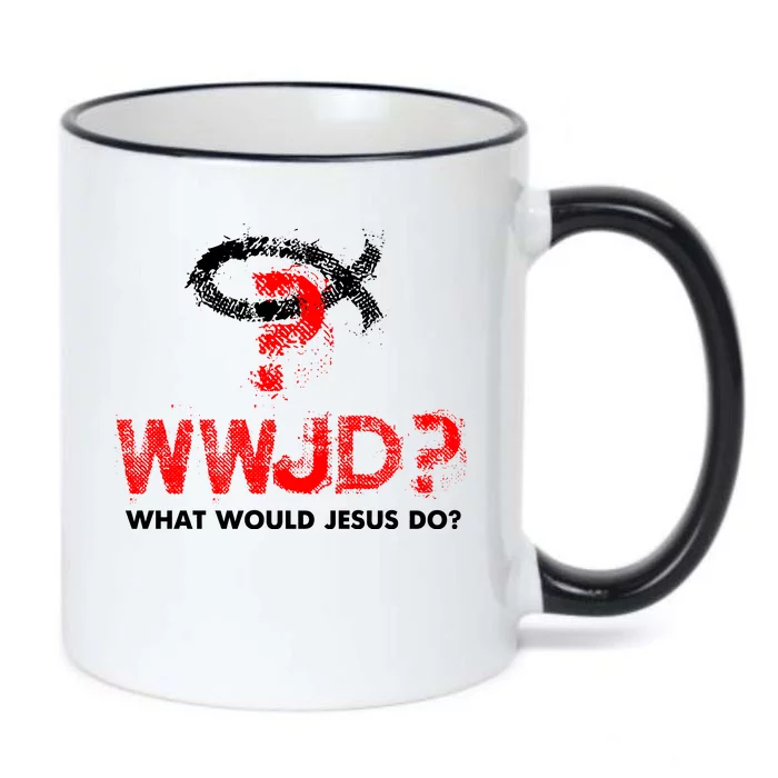 WWJD? What Would Jesus Do Black Color Changing Mug