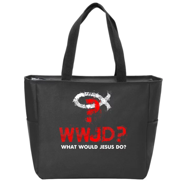 WWJD? What Would Jesus Do Zip Tote Bag