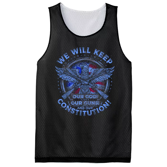 We Will Keep Our God Guns And Constitution 2nd Amendment Mesh Reversible Basketball Jersey Tank