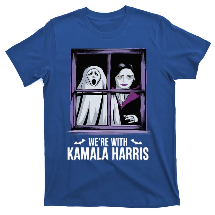 WeRe With Kamala Harris Scarry Halloween Ghost Vampire T-Shirt