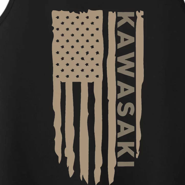 Wandering Wheels Kawasaki American Flag Performance Tank