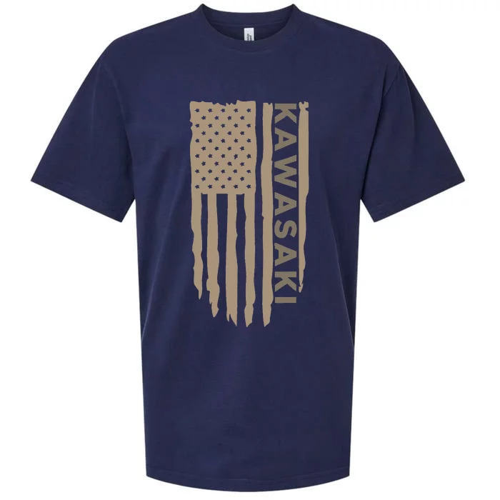 Wandering Wheels Kawasaki American Flag Sueded Cloud Jersey T-Shirt