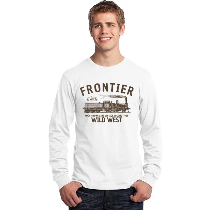 Wild West Locomotive Vintage Steam Train Tall Long Sleeve T-Shirt