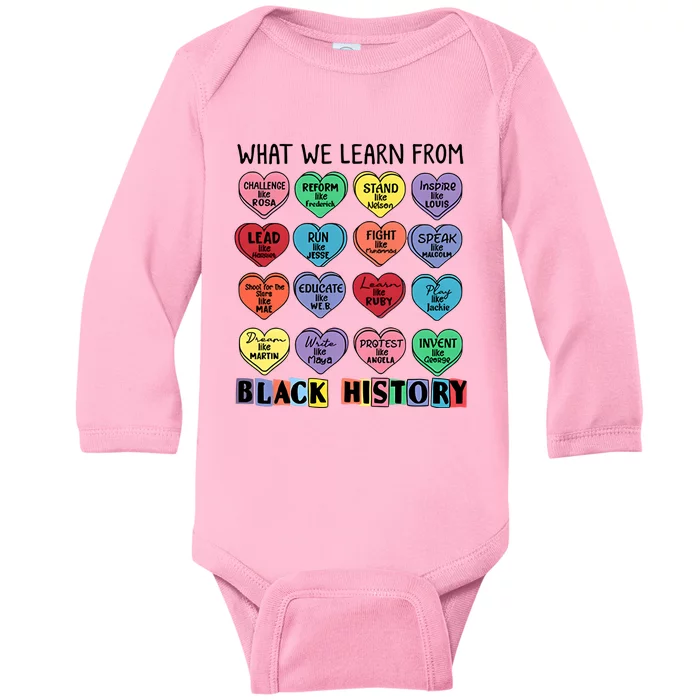 What We Learn From Black History Baby Long Sleeve Bodysuit