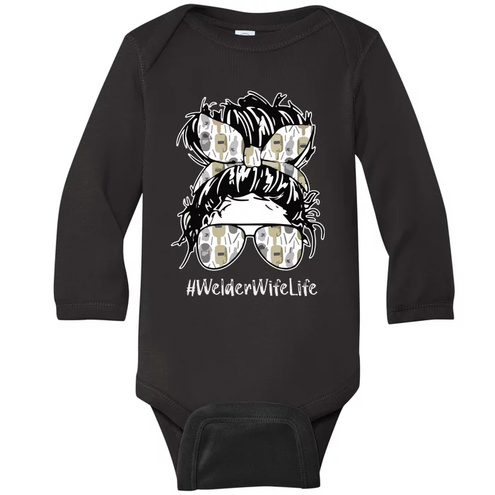 Welder Wife Life Definition Funny Welding Quote Welder Baby Long Sleeve Bodysuit