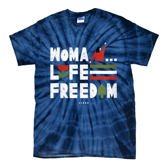 Womens Woman Life Freedom Tie-Dye T-Shirt