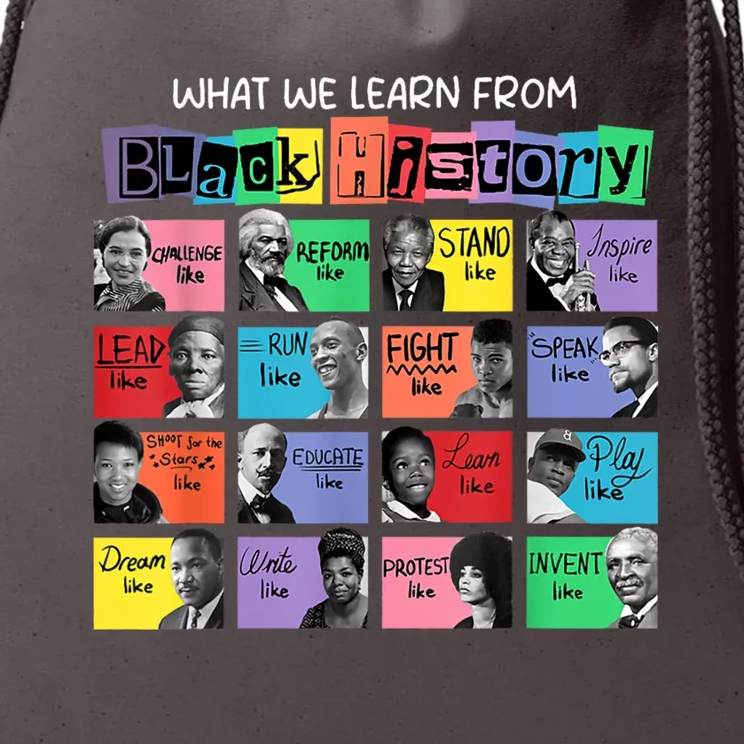 What We Learn From Black History Drawstring Bag