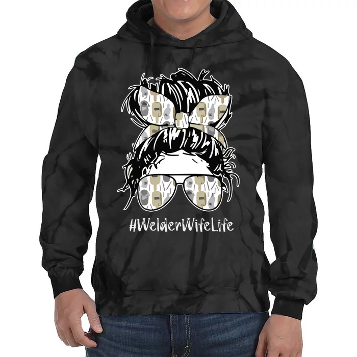 Welder Wife Life Welding Steel Worker Construction Tie Dye Hoodie