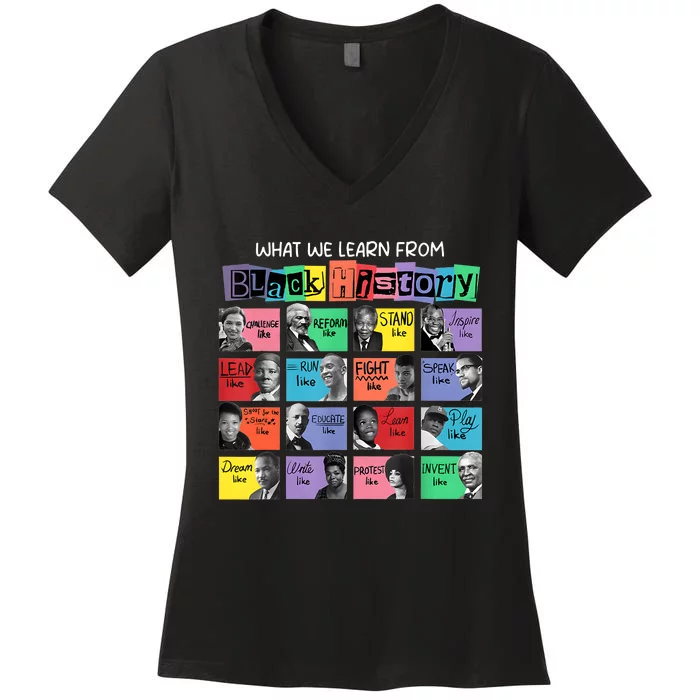 What We Learn From Black History Women's V-Neck T-Shirt