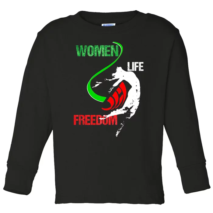 Wo Woman Life Freedom Zan Zendegi Azadi Iran Freedom Toddler Long Sleeve Shirt