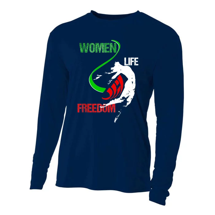 Womens Woman Life Freedom Zan Zendegi Azadi Iran Freedom Cooling Performance Long Sleeve Crew