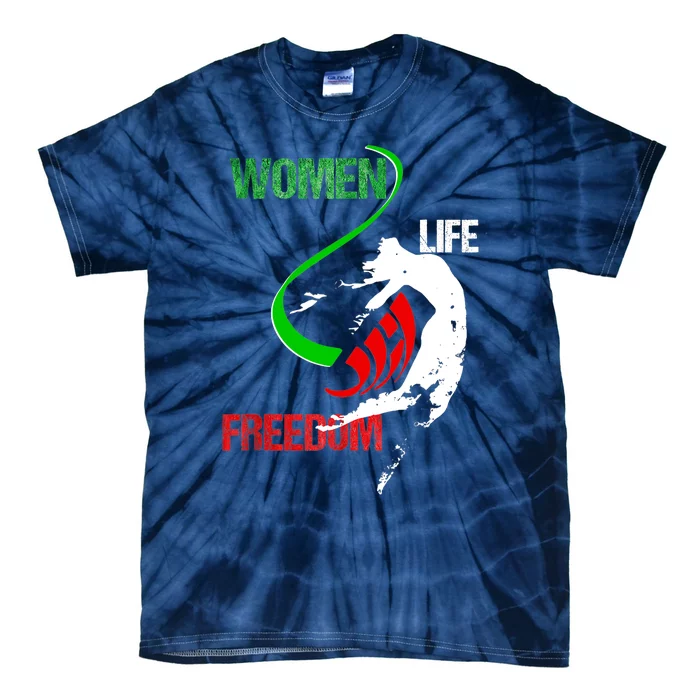 Womens Woman Life Freedom Zan Zendegi Azadi Iran Freedom Tie-Dye T-Shirt