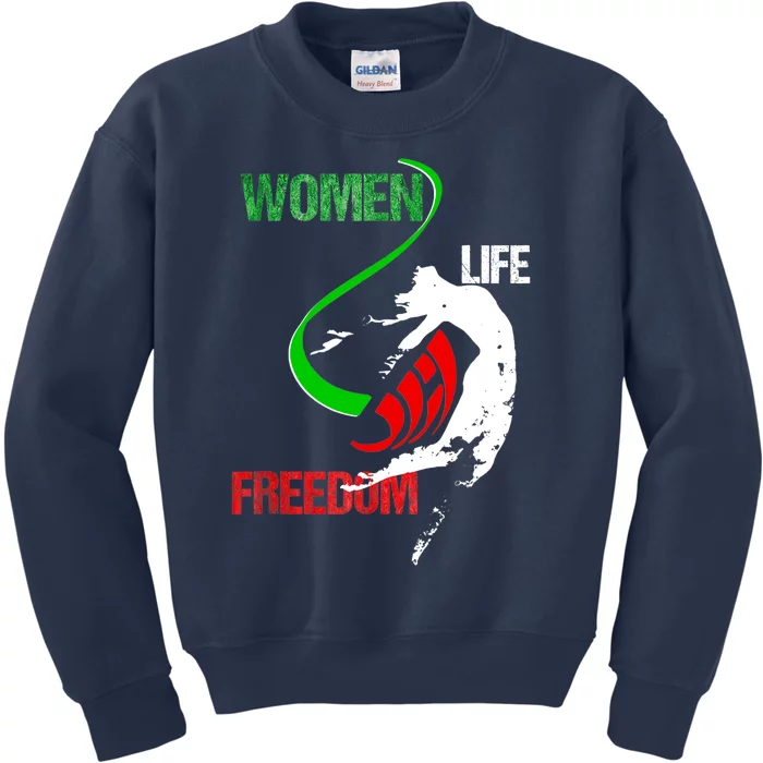 Womens Woman Life Freedom Zan Zendegi Azadi Iran Freedom Kids Sweatshirt