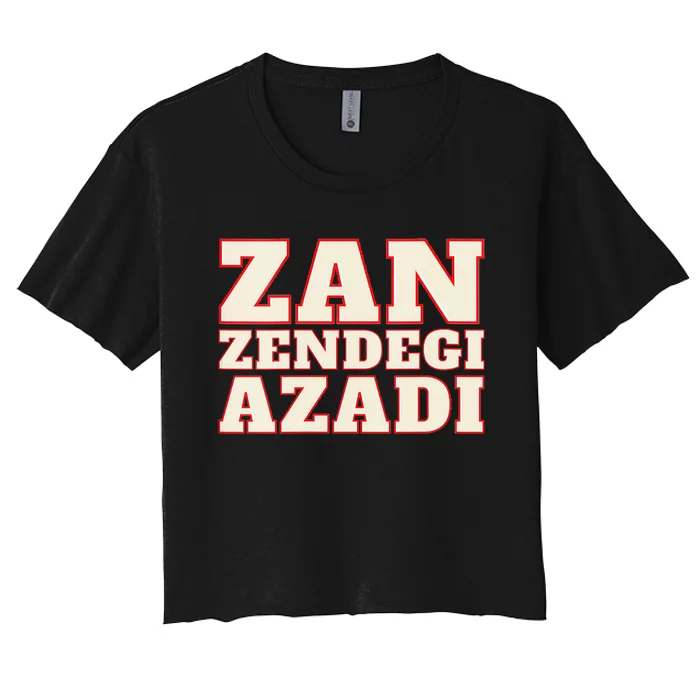 Womens Woman Life Freedom Iran Zan Zendegi Azadi Persian Women's Crop Top Tee